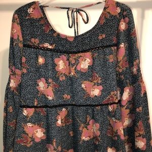 Floral Boho Peasant Blouse
